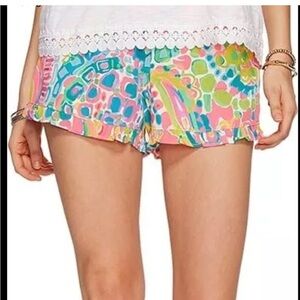 Lilly Pulitzer Kya Ruffle Shorts in Come Out Of Your Shell
